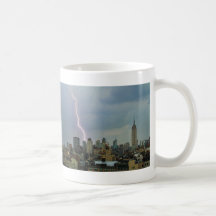 Huge Lightning Strike Over Midtown NYC Skyline Mug