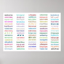 HUGE Welcome in 80 Languages Poster - 5 sizes!