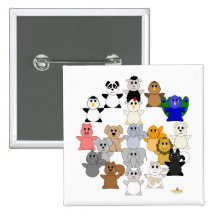 Huggable Animal Peace Sign Pins