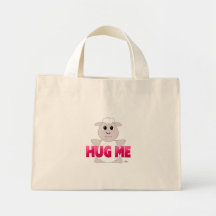 Huggable White Sheep Pink Hug Me Canvas Bag