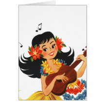 Hula Hula Girl Card