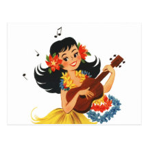 Hula Hula Girl Post Card