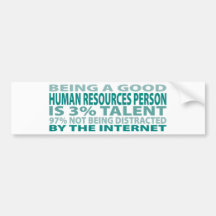 Human Resources Person 3% Talent Bumper Stickers