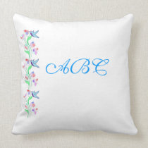 Hummingbird and Vine Monogrammed Pillow pillows