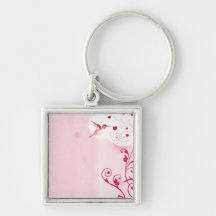 Hummingbird Hearts Keychains