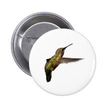 Hummingbird in Flight Round Button