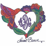 Hummingbird Monogram Template