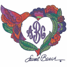 Hummingbird Monogram Template