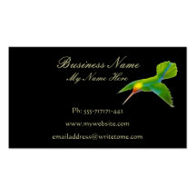 HUMMINGBIRD on Black Business Cards