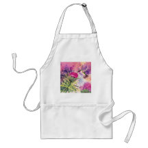 Hummingbird Purple Thistle Art Print Aprons