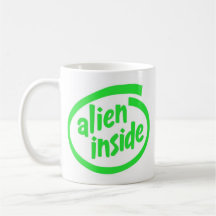 Humourous alien coffee mug