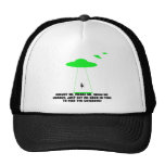 Humourous chicken abduction hats