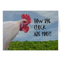 Humourous Chicken Miss You Greeting Card