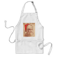 Humourous Leonardo da Vinci as Santa Aprons