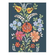 Hungarian flowers post cards