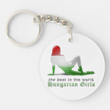 Hungarian Girls are Best Flag Keychain