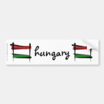 Hungary Brush Flag Bumper Stickers