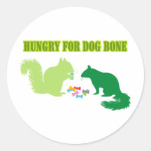 Hungry for Dog Bone-Squirrel Sticker