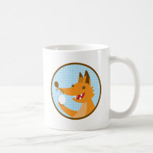 Hungry Foxy cute fox holding an egg Coffee Mugs