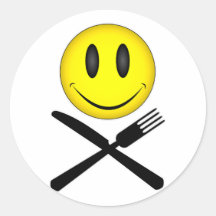 Hungry Smiley Round Sticker