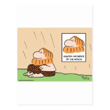 hunter gatherer month caveman postcard