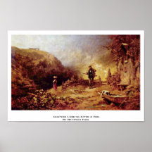 Hunters Looking After A Girl By Spitzweg Carl Poster