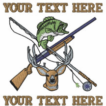 Hunting and Fishing - add your text - father's day Embroidered Sweatshirt