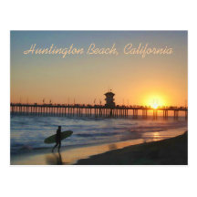 Huntington Beach at Sunset Postcard