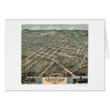 Huntsville, AL Panoramic Map - 1871 Greeting Card