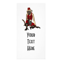 Hurdy Gurdy 3D Music Monkey 12 Photo Card Template