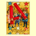 Hurrah! Vintage 4th of July Card cards