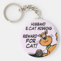 Husabnd and Cat Missing Keychain