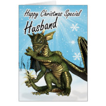 Husband Christmas card eith dragon