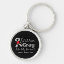 Husband - Grey Ribbon Awareness Keychains