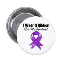 Husband - I Wear Purple Ribbon Buttons