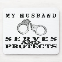 Husband Serves Protects - Cuffs Mouse Pads