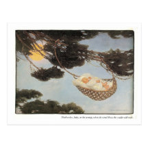 Hush-a-Bye, Baby Nursery Rhyme Postcard