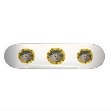 Husky Dog Circle of Flowers Skate Board Deck