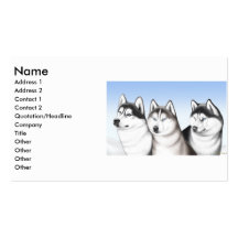 Husky Dogs Profile Card Business Card Template