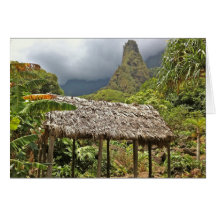 Hut in Iao Valley State Park, Maui, Hawaii Cards