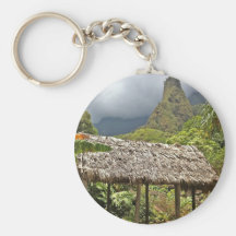 Hut in Iao Valley State Park, Maui, Hawaii Keychain