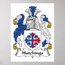 Hutchings Family Crest Print