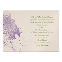 Hydranga Invitation-lavender and green
