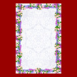 Hydrangea & Delphinium Floral Lace Stationery stationery