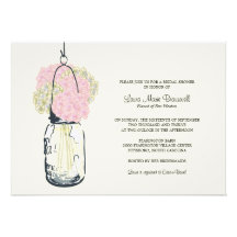 Hydrangea & Mason Jar Bridal Shower Announcement