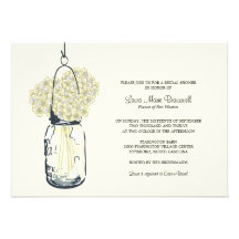 Hydrangea & Mason Jar Bridal Shower Custom Announcement