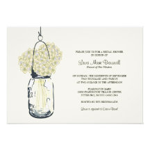 Hydrangea & Mason Jar Bridal Shower Custom Announcement