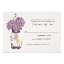 Hydrangea & Mason Jar Wedding RSVP Personalised Invites