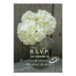 Hydranges & Barnwood Wedding RSVP Personalized Announcements
