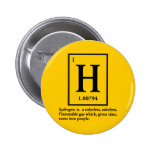 hydrogen - a gas which turns into people pinback buttons